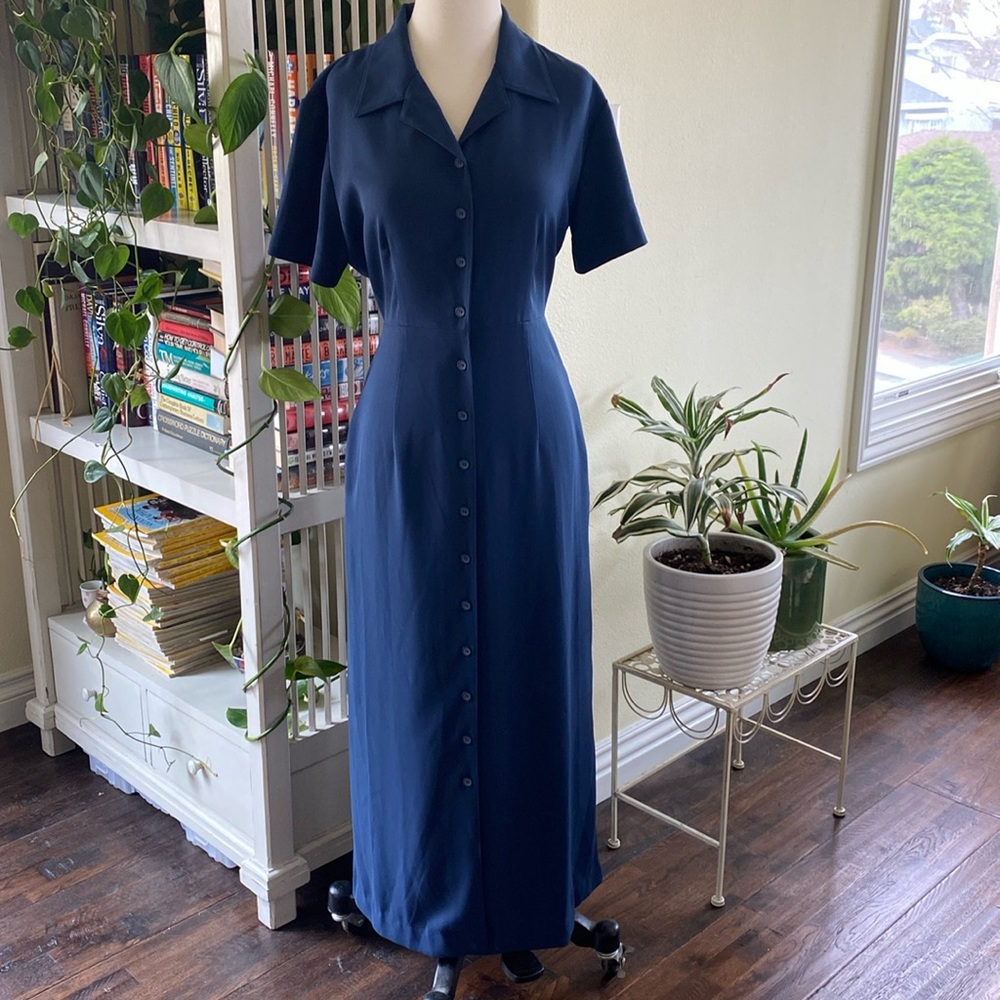 Blue Button Up Dress